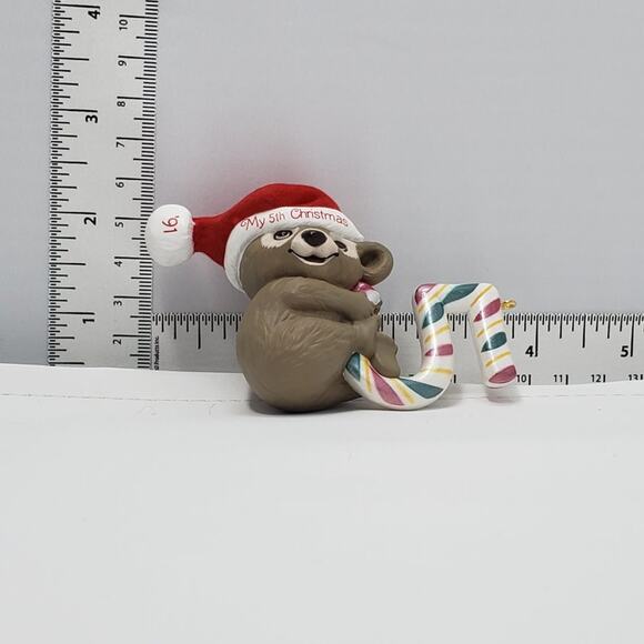 1991 Hallmark Child’s Fifth Christmas Handcrafted Keepsake Holiday Ornament - Picture 7 of 7